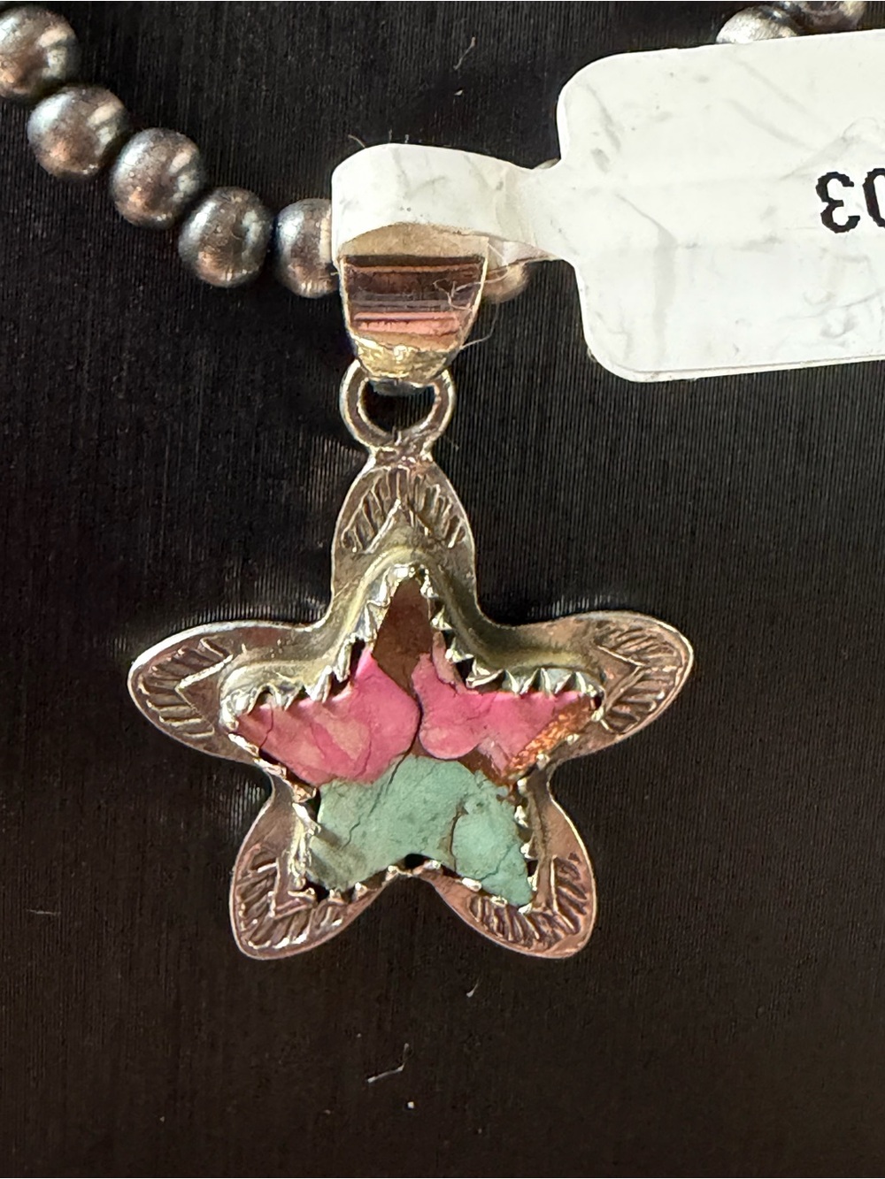 Silver Star Cotton Candy Dahlia Pendant-Handmade